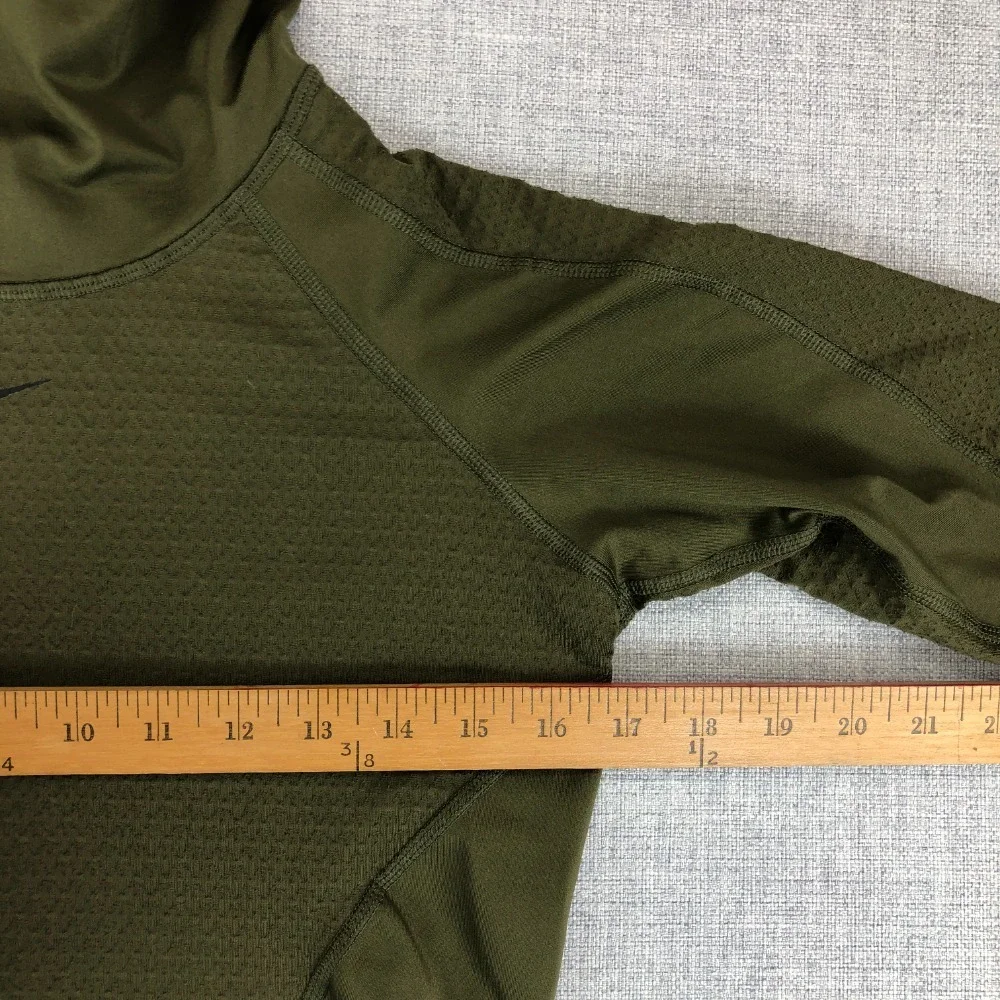 Nike Pro Hyperwarm Hoodie Womens Small Green Slim Athletic‎ Training Top Workout